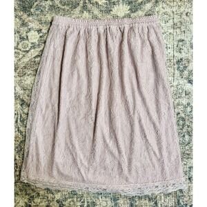 Loft Pink Lace Skirt Womens Petite Small Pull On Elastic Waist Lined (B7)